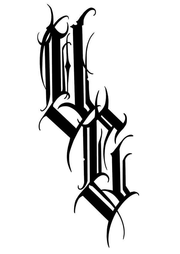 black calligraphy style logo of the letter v and c